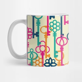 Colorful Victorian antique keys pattern Mug